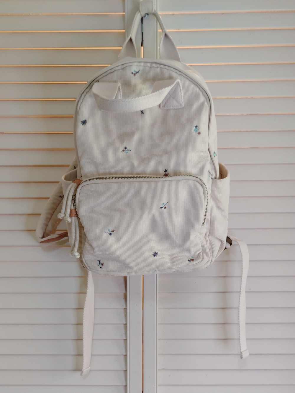 Universal Thread Cream Mini Backpack with Tiny Multicolor Floral Accents